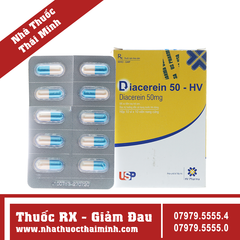 Thuốc Diacerein 50mg HV - điều trị bệnh thoái hóa khớp (10 vỉ x 10 viên)