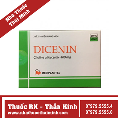 Thuốc Dicenin 400mg - Trị Alzheimer, thiểu năng não bộ, suy giảm trí nhớ (3 vỉ x 10 viên)