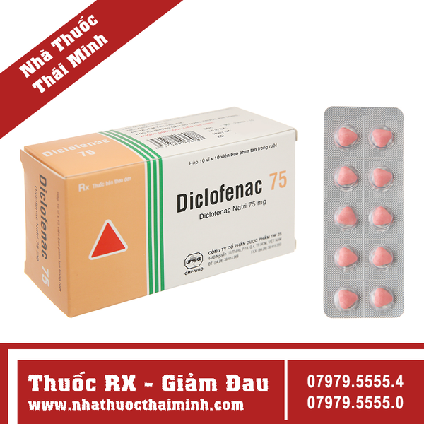 Thuốc Diclofenac 75mg - điều trị thoái hóa khớp (10 vỉ x 10 viên) – Nhà ...