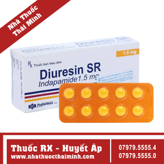 Thuốc Diuresin SR 1.5mg - Trị tăng huyết áp, phù do suy tim (3 vỉ x 10 viên)