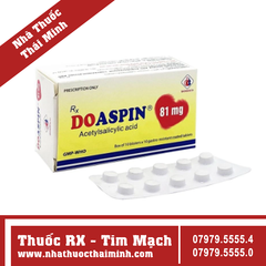 Thuốc Doaspin 81mg - Phòng huyết khối tim mạch và não (10 vỉ x 10 viên)
