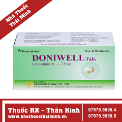 Thuốc Doniwell 25mg - Điều trị tâm thần phân liệt (10 vỉ x 10 viên)