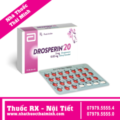 Thuốc tránh thai hằng ngày Drosperin 20 Abbott (1 vỉ x 28 viên)