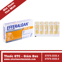 Thuốc đặt Efferalgan 300mg - Hạ sốt, giảm đau (Hộp 10 viên)