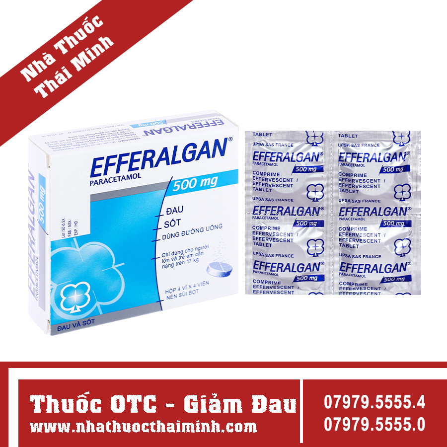 VIÊN SỦI EFFERALGAN TAN NHANH TRONG CỐC NƯỚC ĐỂ GIẢM ĐAU