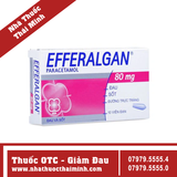Viên đặt trực tràng Efferalgan 80mg - Giúp giảm đau, hạ sốt cho trẻ từ 5-10kg (2 vỉ x 5 viên)