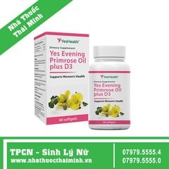 YES EVENING PRIMROSE OIL PLUS D3 (Hộp 60 Viên) - Hỗ Trợ Chống Oxy Hóa, Đep Da