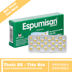 Thuốc Espumisan 40mg điều trị đầy hơi, chướng bụng (2 vỉ x 25 viên)