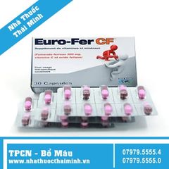 Thuốc Euro-Fer CF (Hộp 30 Viên) - tăng cường khả năng miễn dịch, ngăn ngừa thiếu sắt