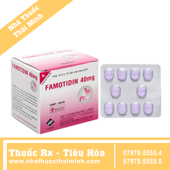 Thuốc Famotidin 40mg - trị loét dạ dày, trào ngược dạ dày, thực quản (10 vỉ x 10 viên)