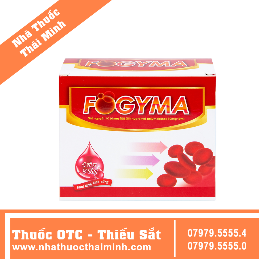 Thuốc Fogyma - Điều trị thiếu máu do thiếu sắt (4 vỉ x 5 ống)