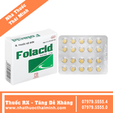 Thuốc Folacid 5mg - Phòng và trị thiếu axit folic hộp 4 vỉ x 20 viên