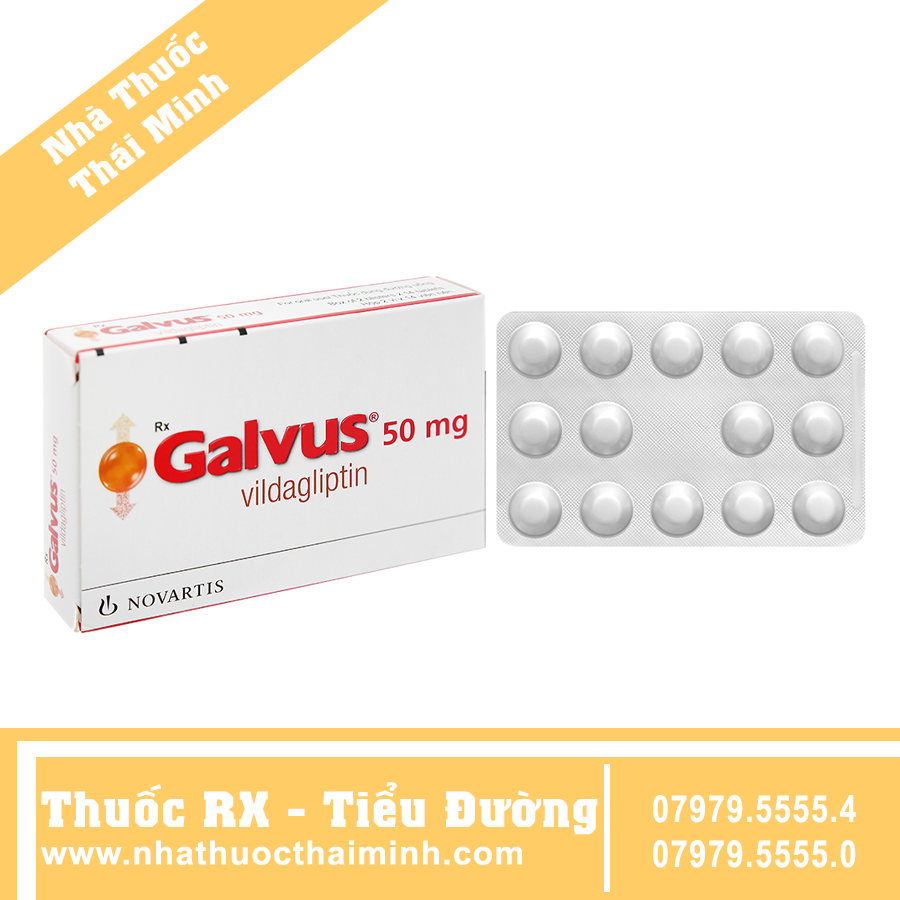 Thuốc Galvus 50mg - điều trị đái tháo đường tuýp 2 (2 vỉ x 14 viên ...