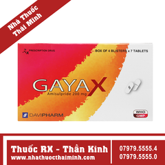 Thuốc Gayax 200mg - Điều trị bệnh tâm thần phân liệt (4 vỉ x 7 viên)