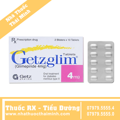 Thuốc Getzglim 4mg - điều trị đái tháo đường type 2 (2 vỉ x 10 viên)