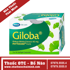 Thuốc Giloba 40mg - hỗ trợ điều trị suy tuần hoàn não (3 vỉ x 10 viên)