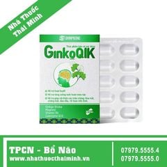GINKOQIK (Hộp 30 viên) - Tăng cường tuần hoàn máu não, hỗ trợ hoạt huyết