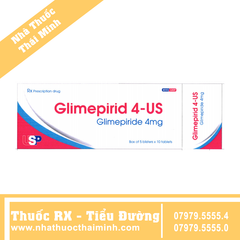 Thuốc Glimepirid 4-US - điều trị đái tháo đường type 2  (10 vỉ x 10 viên)
