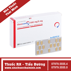 Thuốc Glucovance 500mg/2.5mg - Trị đái tháo đường tuýp 2 (2 vỉ x 15 viên)