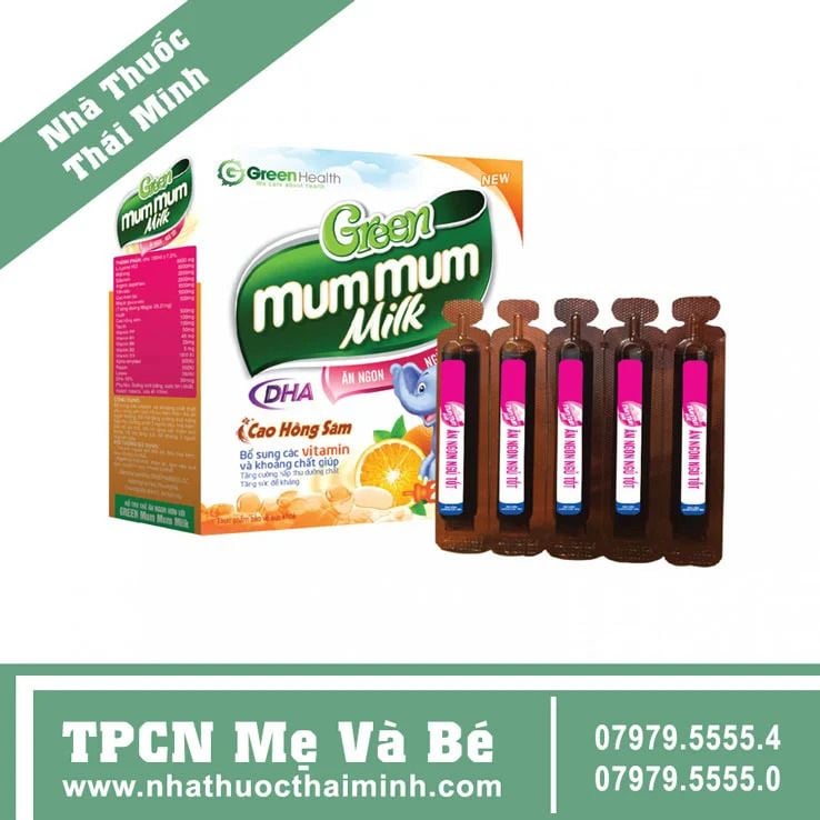 Ăn ngon ngủ ngon Green Mum Mum Milk [ Hộp 20 ống ]