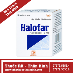 Thuốc Halofar 2mg - Điều trị biểu hiện rối loạn tâm thần (10 vỉ x 20 viên)