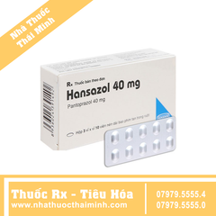 Thuốc Hansazol 40mg - điều trị loét trào ngược, dạ dày (3 vỉ x 10 viên)