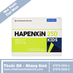 Cốm pha hỗn dịch uống Hapenxin 250 Kids - điều trị nhiễm khuẩn (24 gói)