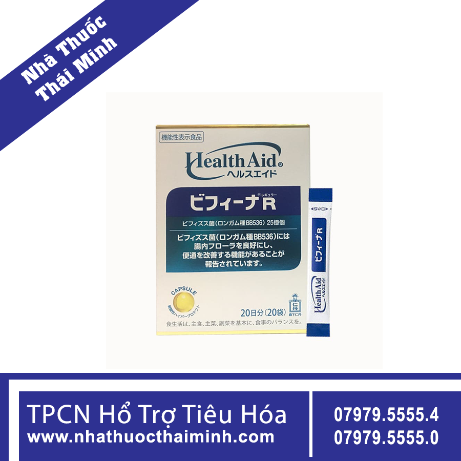 Thực phẩm chức năng Men vi sinh Health Aid Bifina R 20 gói - Hỗ trợ tiêu hóa
