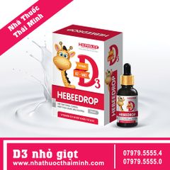 HỖ TRỢ TĂNG CƯỜNG HẤP THU CANXI VÀO XƯƠNG HEBEEDROP HỘP 1 CHAI 20ML