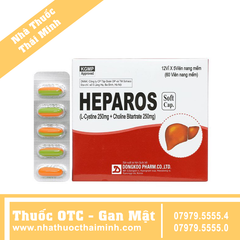 Viên uống Heparos - hỗ trợ trị các bệnh do rối loạn chức năng gan (12 vỉ x 5 viên)