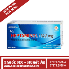 Thuốc Heptaminol 187.8mg Domesco điều trị hạ huyết áp tư thế (2 vỉ x 10 viên)