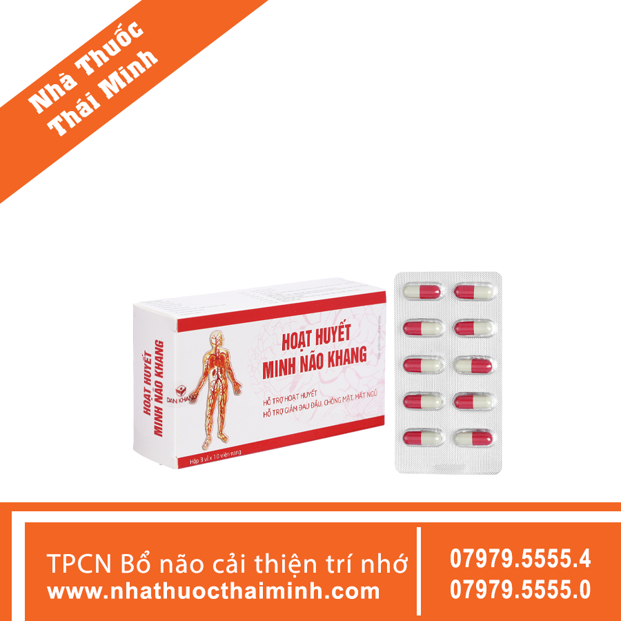 Viên uống Hoạt Huyết Minh Não Khang hỗ trợ hoạt huyết, giảm đau đầu, mất ngủ (30 viên)