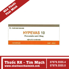 Thuốc Hypevas 10 - điều trị tăng cholesterol trong máu (6 vỉ x 10 viên)