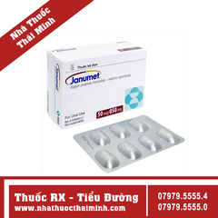 Thuốc Janumet 50mg/850mg - Điều trị tiểu đường type 2 (4 vỉ x 7 viên)