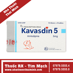 Thuốc Kavasdin 5 - hỗ trợ điều trị tăng huyết áp (10 vỉ x 10 viên)