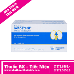 Thuốc Ketosteril - Phòng và trị suy thận mạn (5 vỉ x 20 viên)