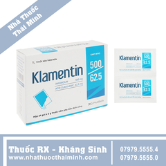 Thuốc Klamentin 500/62.5 - điều trị nhiễm khuẩn đường hô hấp trên, dưới (24 gói)