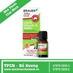 Siro BRAUER Liquid Vitamin D 400IU (10ml)  - Bổ sung vitamin D3, tăng cường hấp thụ canxi, hỗ trợ tăng cường sức đề kháng