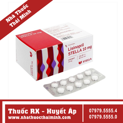 Thuốc Lisinopril Stella 10mg - Hỗ trợ điều trị tăng huyết áp (10 vỉ x 10 viên)