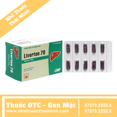 Thuốc Liverton 70mg - điều trị suy giảm chức năng gan (10 vỉ x 10 viên)