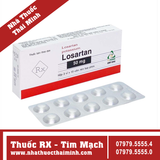Thuốc Losartan TV.Pharm 50mg - điều trị tăng huyết áp (3 vỉ x 10 viên)