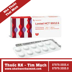 Thuốc Lostad HCT 50mg/12.5mg Stella - điều trị tăng huyết áp (3 vỉ x 10 viên)