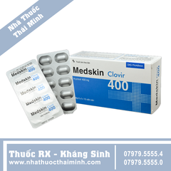 Thuốc Medskin Clovir 400 - Phòng và trị nhiễm Herpes simplex (6 vỉ x 10 viên)