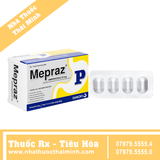 Thuốc Mepraz 20mg - điều trị ngắn hạn loét tá tràng tiến triển (7 vỉ x 4 viên)