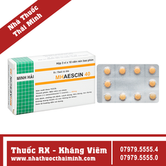 Thuốc MHAescin 40 - điều trị giãn tĩnh mạch, chống phù nề (3 vỉ x 10 viên)