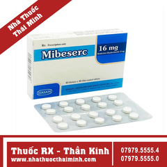 Thuốc Mibeserc 16mg - Điều trị chóng mặt tiền đình (3 vỉ x 20 viên)
