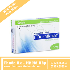 Thuốc Montiget 5mg - Phòng và điều trị hen phế quản mãn tính (2 vỉ x 7 viên)