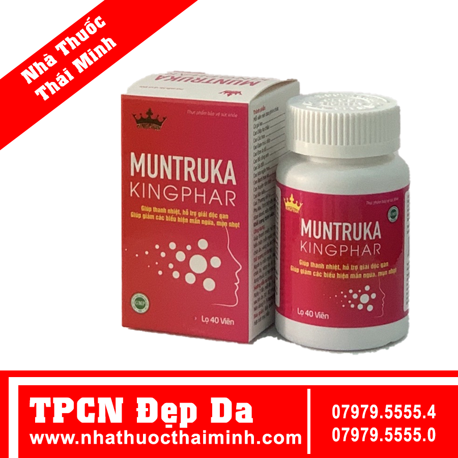 Muntruka KINGPHAR - thanh nhiệt, giải độc gan, mẩn ngứa, mụn nhọt