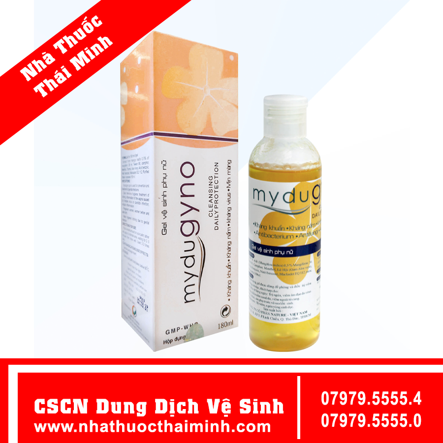 Gel vệ sinh phụ nữ Mydugyno trị viêm nhiễm đường sinh dục chai 180ml