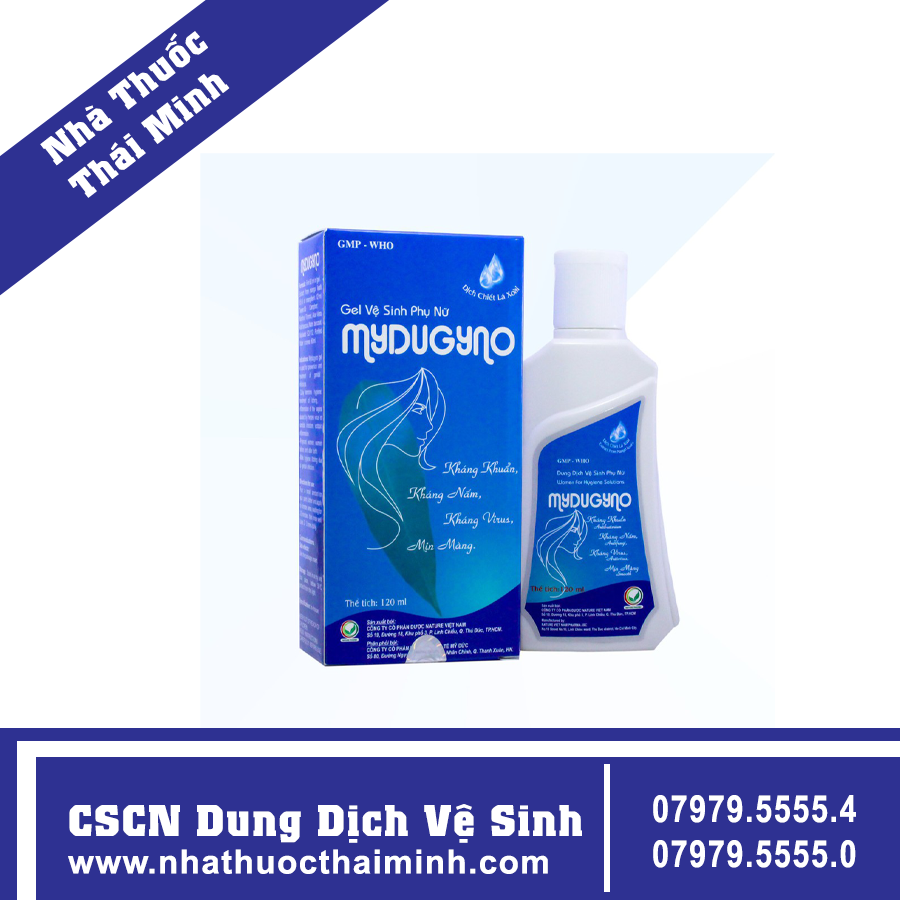 Gel vệ sinh phụ nữ Mydugyno Nature sát khuẩn, ngừa viêm nhiễm (120ml)